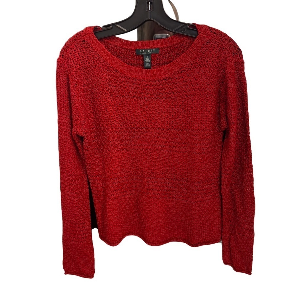 Lauren Ralph Lauren Sweater Women's Lightweight Semi-sheer Long Sleeves Sz S